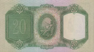 Portugal 20 Escudos 6th., 1941-1959 reverse