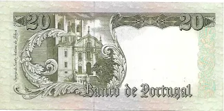 Portugal 20 Escudos 7th., 1964 reverse