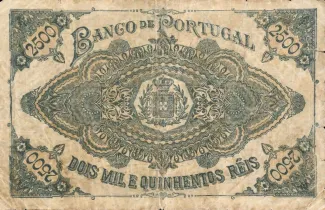 Portugal 2.500 Réis 2nd., 1893-1900 reverse