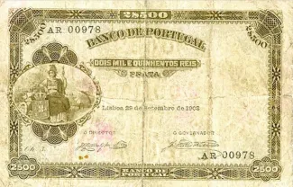 Portugal 2.500 Réis 3rd., 1905 image