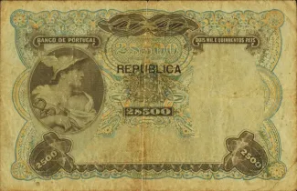 Portugal 2.500 Réis 4th., 1909-1919 reverse
