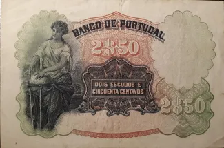 Portugal 2.5 Escudos 1st., 1920-1922 reverse