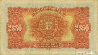 Portugal 2.5 Escudos 2nd., 1922-1925 reverse