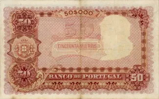 Portugal 50.000 Réis 3rd., 1904-1910 reverse