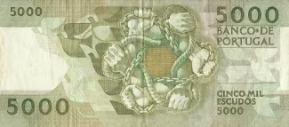 Portugal 5.000 Escudos 2nd., 1987-1993 reverse