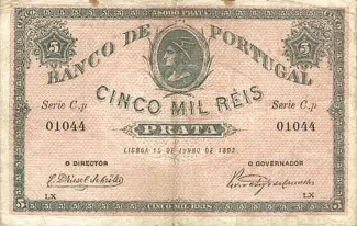 Portugal 5.000 Réis 3rd., 1892 image
