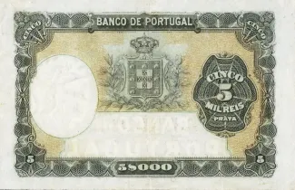 Portugal 5.000 Reis 5, 1905 reverse