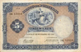 Portugal 5.000 Réis 6th., 1907 image