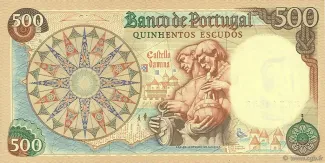 Portugal 500 Escudos 10th., 1966-1979 reverse
