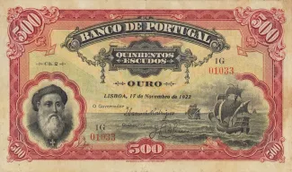 Portugal 500 Escudos 2nd., 1922 image