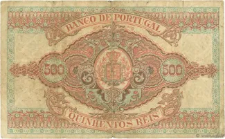 Portugal 500 Réis 2nd., 1899-1900 reverse