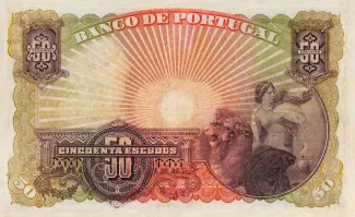 Portugal 50 Escudos 2nd., 1922-1925 reverse