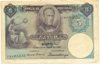 Portugal 5 Escudos 1st., 1923 image