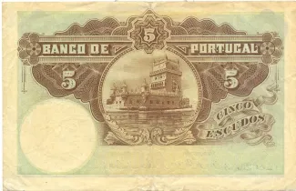 Portugal 5 Escudos 1st., 1913-1923 reverse