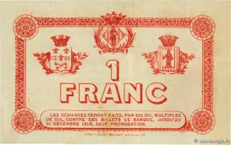 Pyrnes-Orientales, Department of 1 Franc, 1915 reverse