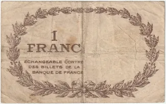 Pyrnes-Orientales, Department of 1 Franc, 1919-1922 reverse