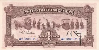 Republic of China 1 Yuan, 25 reverse
