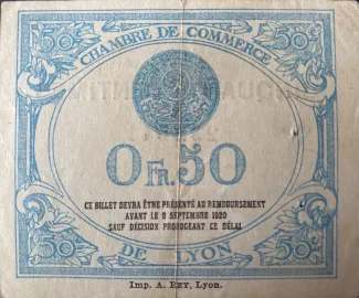 Rhne, Department of 50 Centimes, 1915-1922 reverse