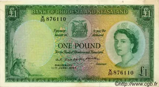 Rhodesia and Nyasaland 1 Pound, 1961 image