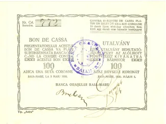 Romanian notgeld 100 Coroane, 1920 image
