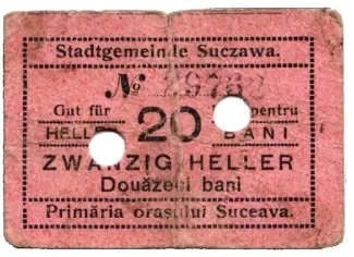 Romanian notgeld 20 Heller, 1916 image