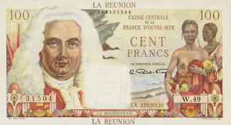 Runion 100 Francs, 1947 image