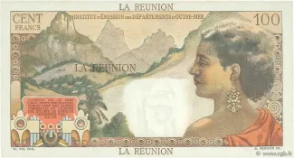 Runion 100 Francs, 1960 reverse