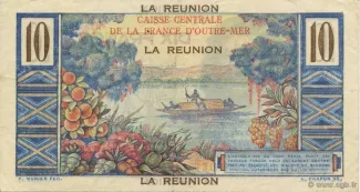 Runion 10 Francs, 1947 reverse