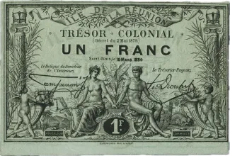 Runion 1 Franc, 1886 image