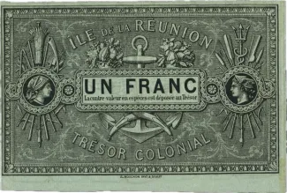 Runion 1 Franc, 1886 reverse