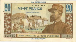 Runion 20 Francs, 1947 image