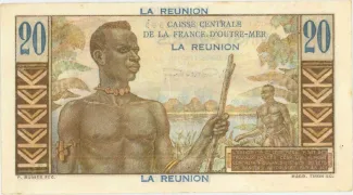 Runion 20 Francs, 1947 reverse