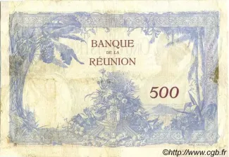 Runion 500 Francs, 1923-1944 reverse
