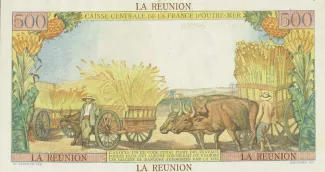Runion 500 Francs, 1947 reverse