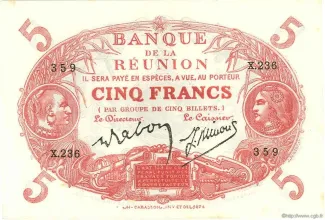 Runion 5 Francs, 1944 image