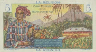 Runion 5 Francs, 1947 reverse
