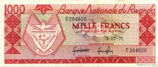 Rwanda 1.000 Francs, 1976 image