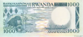Rwanda 1.000 Francs, 1981 reverse