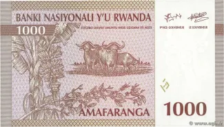Rwanda 1.000 Francs, 1994 reverse