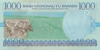 Rwanda 1.000 Francs, 1998 reverse