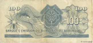 Rwanda 100 Francs, 1962 reverse