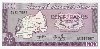 Rwanda 100 Francs, 1976 image