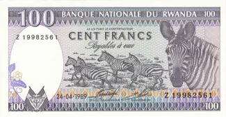 Rwanda 100 Francs, 1989 image