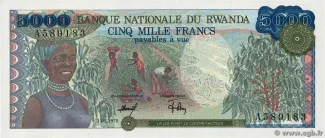 Rwanda 5.000 Francs, 1978 image