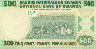 Rwanda 500 Francs, 2008 reverse