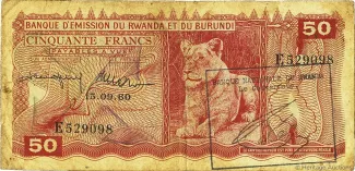 Rwanda 50 Francs, 1962 image
