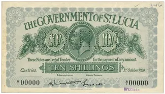 Saint Lucia 10 Shillings, 1920 image