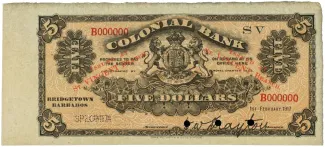 Saint Vincent and the Grenadines 5 Dollars, 1917
