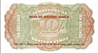 Samoa 10 Shillings, 1960 reverse