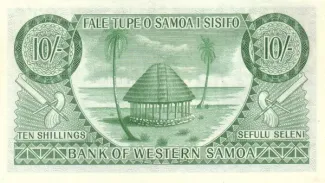 Samoa 10 Shillings, 1963-2020 reverse